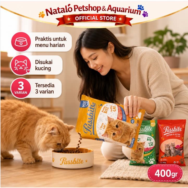 Pussbite Mother & Kitten / Adult Tuna & Salmon Dry Cat Food 20KG - Makanan Ibu Anak dan Kucing Dewasa 20 KG - gambar 5