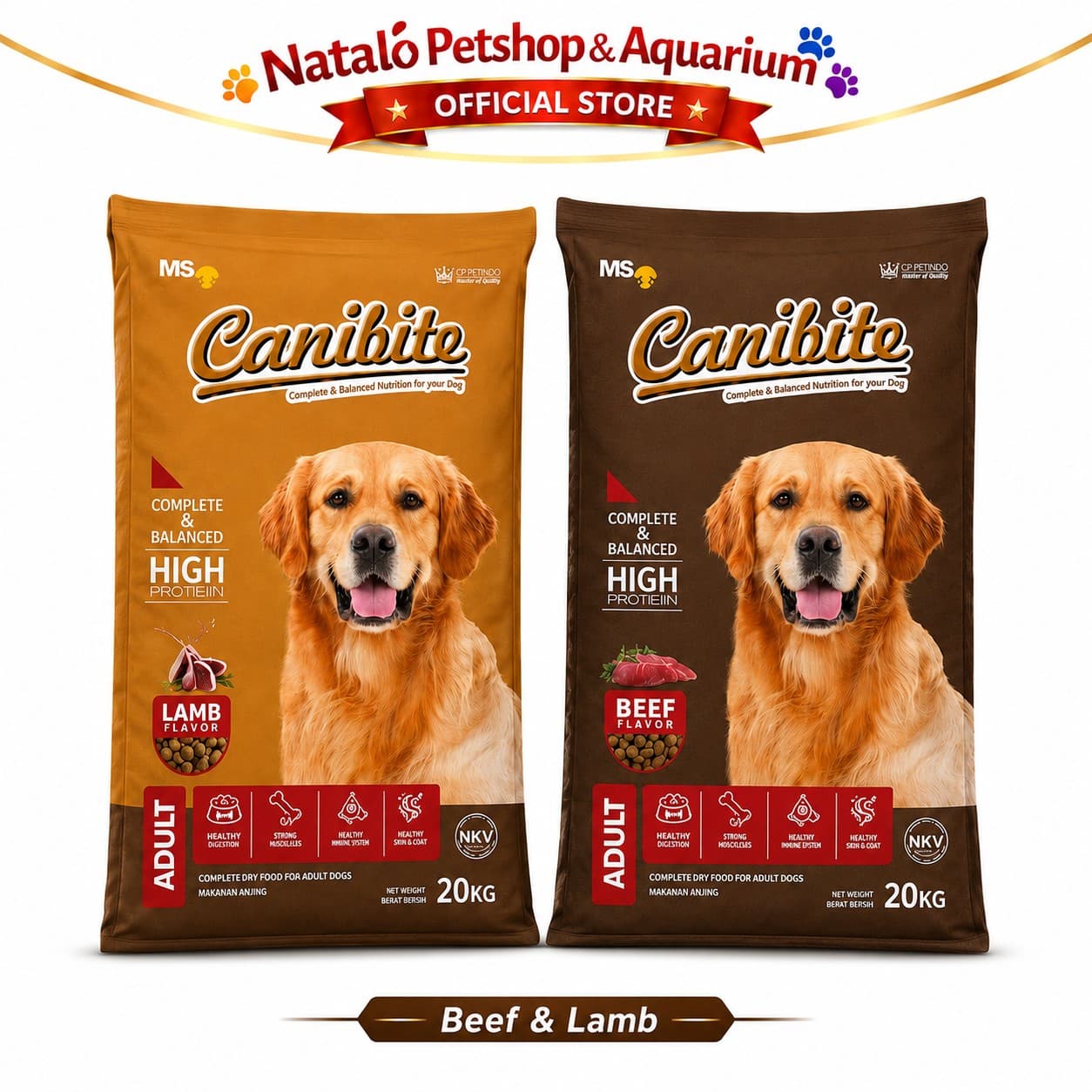 Canibite Adult Dry Dog Food Beef / Lamb 20KG - Makanan Kering Anjing Dewasa 20 KG - gambar 6