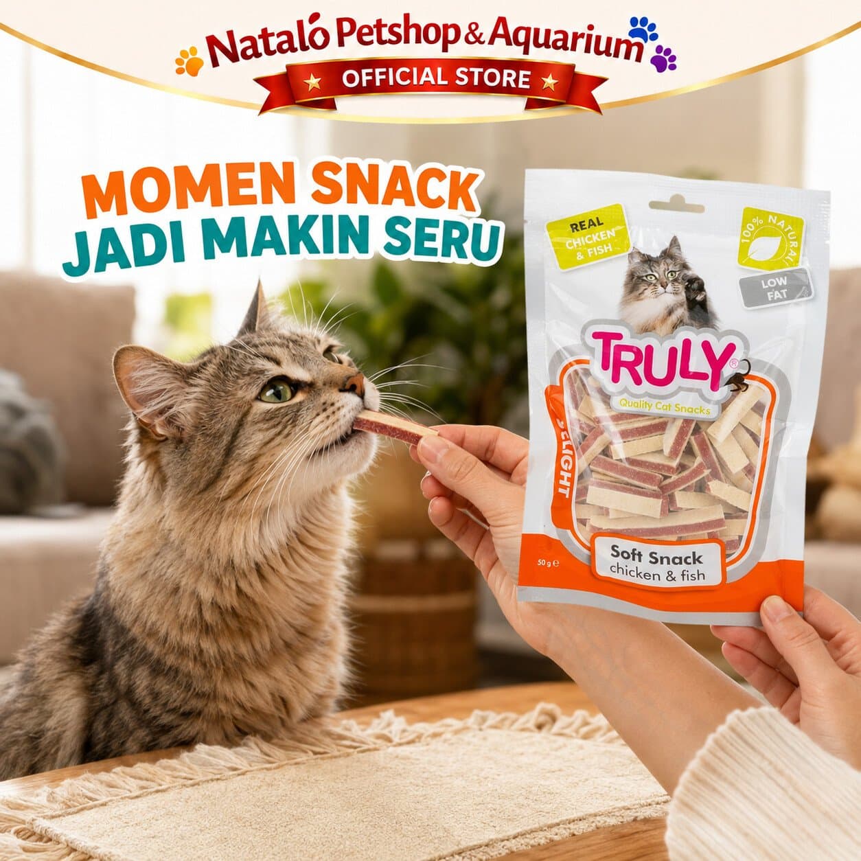 Truly Cat Treats 50GR - Snack Cemilan Kucing All Life Stages Segala Usia Ras Jajan Jajanan Treat Stick Chicken Tuna Duck Anti Hairball Assorted Treats 50 GR - gambar 6