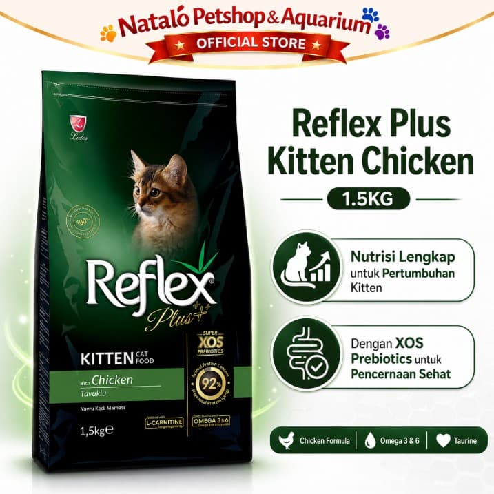 Reflex Plus Kitten 1.5KG with Chicken - Makanan Anak Kucing Super Premium Food rasa Ayam / Sehat / Gemuk / Bulu Lebat - gambar 1