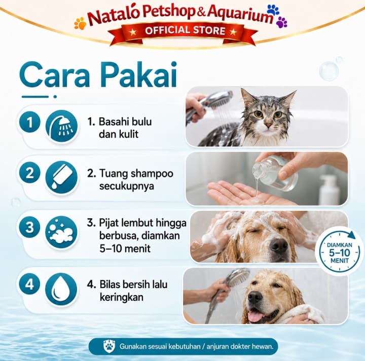Malaseb 60ML Shampoo Anti Jamur Hewan Kucing Anjing Ampuh Premium - gambar 3
