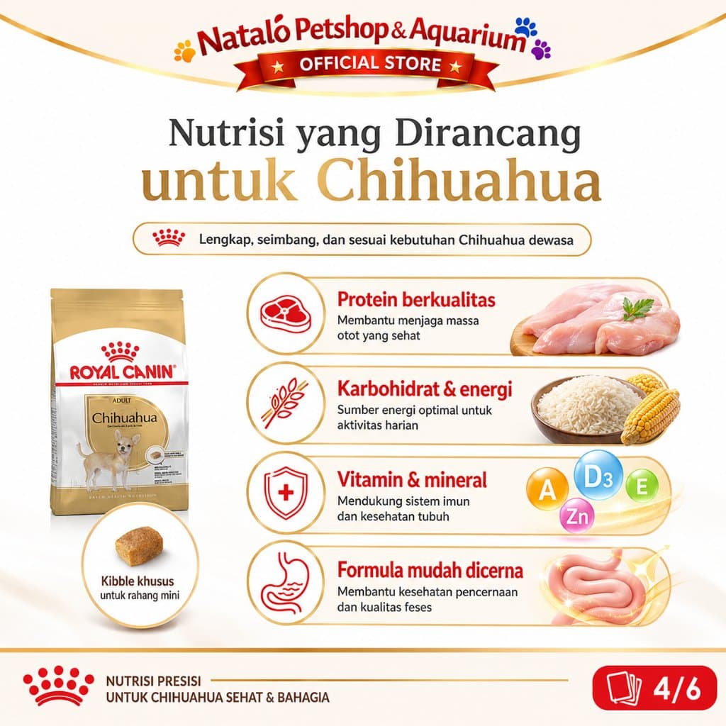 Royal Canin Chihuahua Adult 3KG / Chi hua hua Dog Food / Makanan Anjing Ras Kecil Premium - gambar 4
