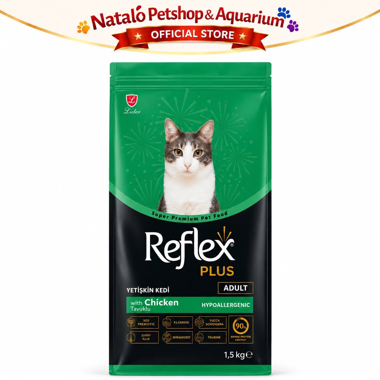 Reflex Plus Adult Cat Chicken 1.5KG - Makanan Kucing Kering Dewasa / Super Premium Cat Food / Pelet rasa Ayam / Imun Sehat / Baik untuk Pencernaan - gambar 6