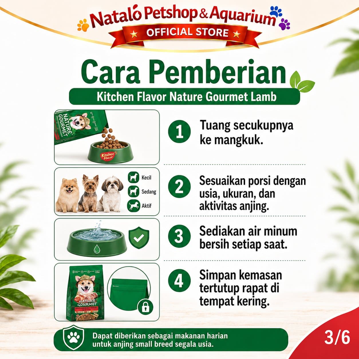 Kitchen Flavor Nature Gourmet Complete Food for Small Breed Dog Lamb All Life Stages 1.5KG - Makanan Anjing Semua Umur Rasa Domba 1.5 KG - gambar 3