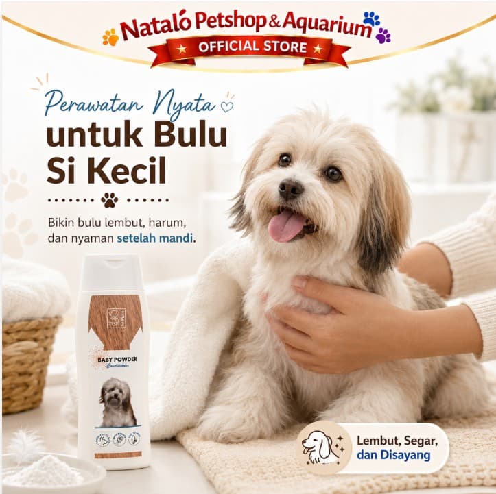 M-Pets CONDITIONER Baby Powder 250ML Gentle All Skin Type Anjing Puppy. - gambar 5