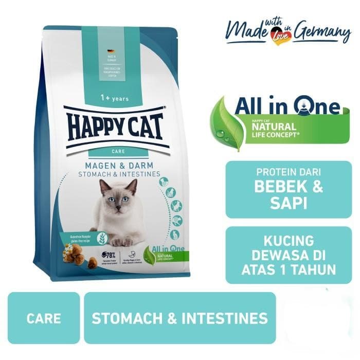 Happy Cat Sensitive Stomach & Intestines 4 KG Gastro Intestinal - Makanan Kucing Dewasa untuk Pencernaan Freshpack 4KG - gambar 1