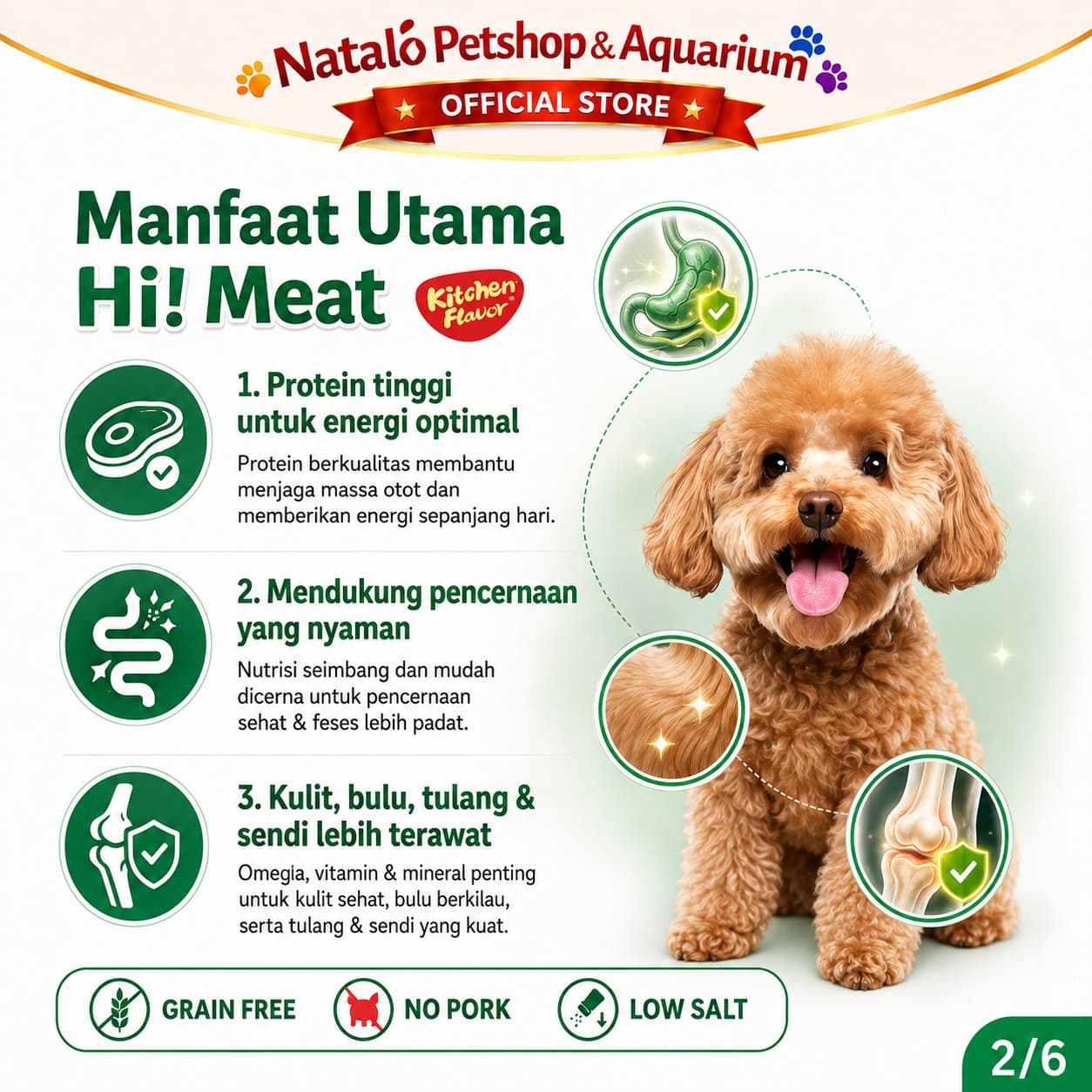 Kitchen Flavor Hi!Meat Complete Dog Food for Small Breed All Life Stages 1.3KG - Makanan Anjing Semua Umur Ras Kecil Mini Hi Meat / Hi-Meat / Hi! Meat / Himeat 1.3 KG - gambar 2