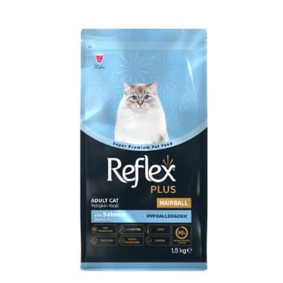 Reflex Plus Adult Cat Hairball & Indoor 1.5KG / Salmon Formula - Makanan Kucing Dewasa Super Premium rasa ikan - gambar 7