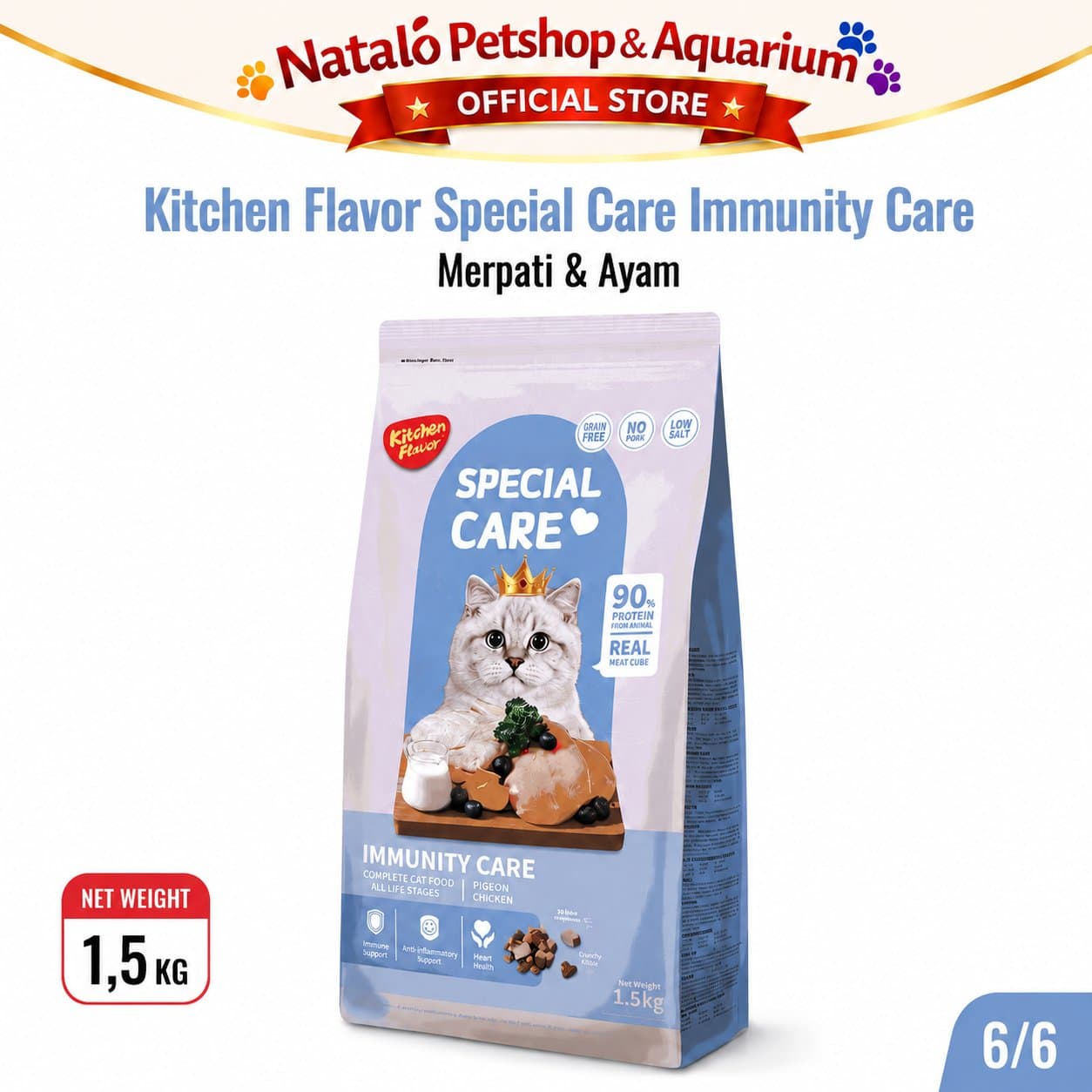 Kitchen Flavor Special Care Immunity Care 1.5KG All Life Stages - Makanan Kucing untuk Daya Tahan Tubuh - gambar 6