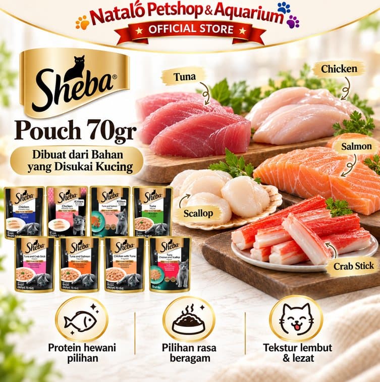 Sheba Pouch 70Gr Cat Wet Food - Makanan Basah Kucing Sachet / Jajanan / Snack  / Tuna - gambar 4