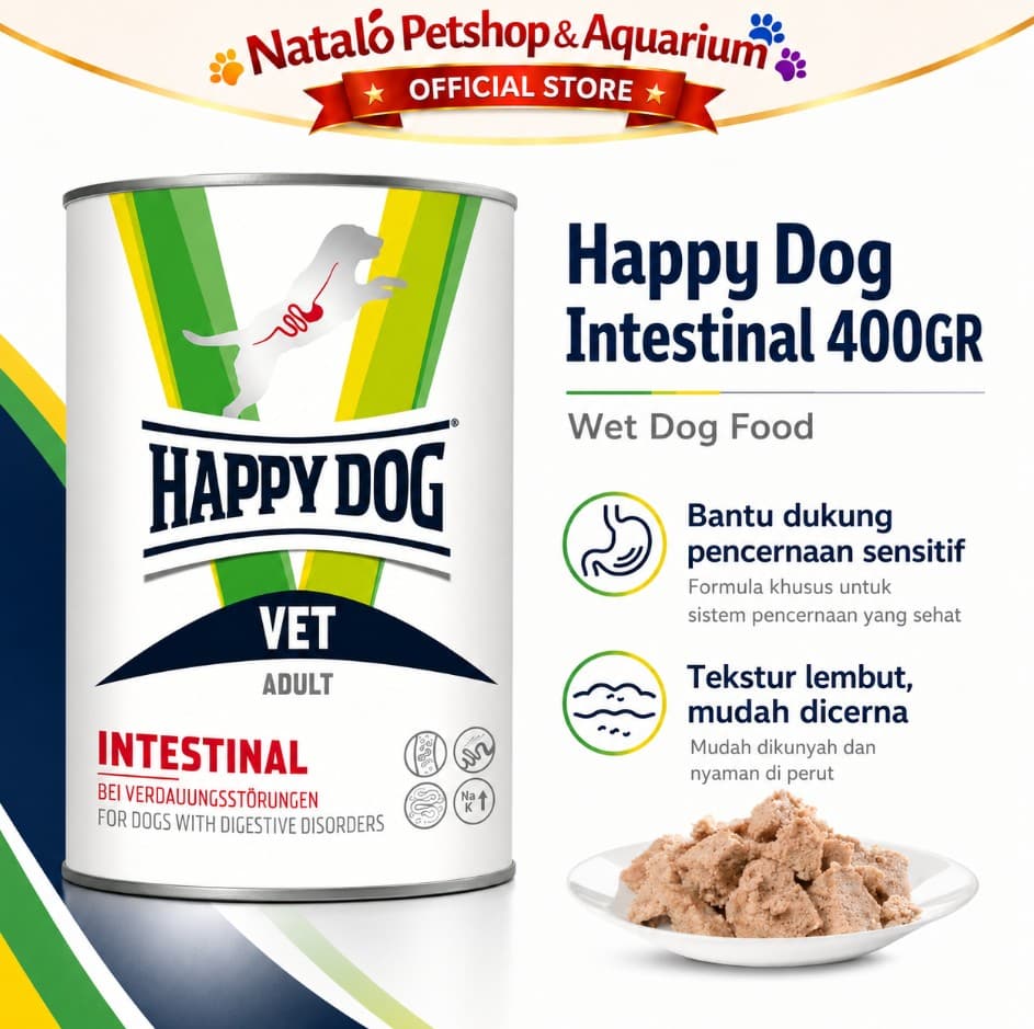 Happy Dog Intestinal Kaleng 400GR Vet Veterinary Wet Dog Food Makanan Basah Anjing Khusus Diare Canned 400 GR masalah pencernaan royal gastro
