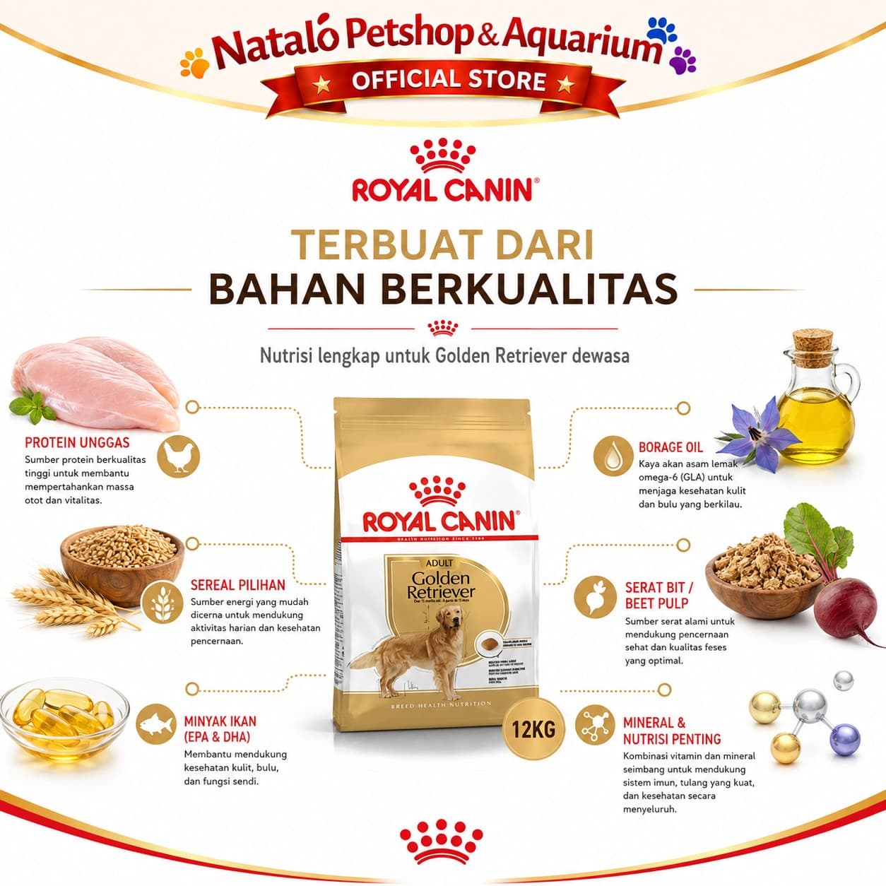 Royal Canin Golden Retriever Adult 12KG - Makanan Anjing Ras Besar 12 KG - gambar 4