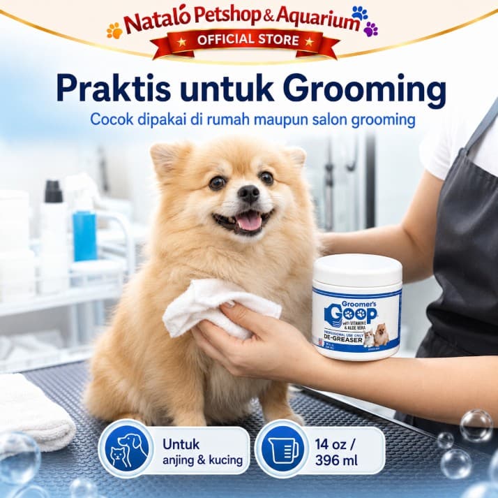 Groomer's Goop Degreaser 14oz (396ml) 423GR Conditioner Masker Bulu Rambut Hewan Peliharaan Kucing Anjing anti Kusut Pelembut Gimbal for Pet Cat Doog Grooming Groomers 14 oz - gambar 5