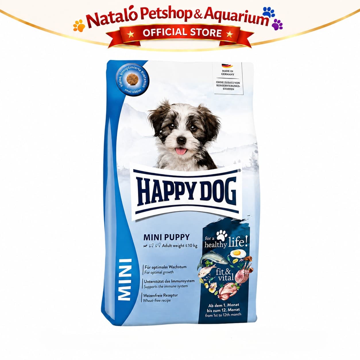 Happy Dog Mini Puppy Fit & Vital 800GR Small Breed Dog Food - Makanan Anak Anjing Ras Kecil Mini Super Premium 800 GR - gambar 6