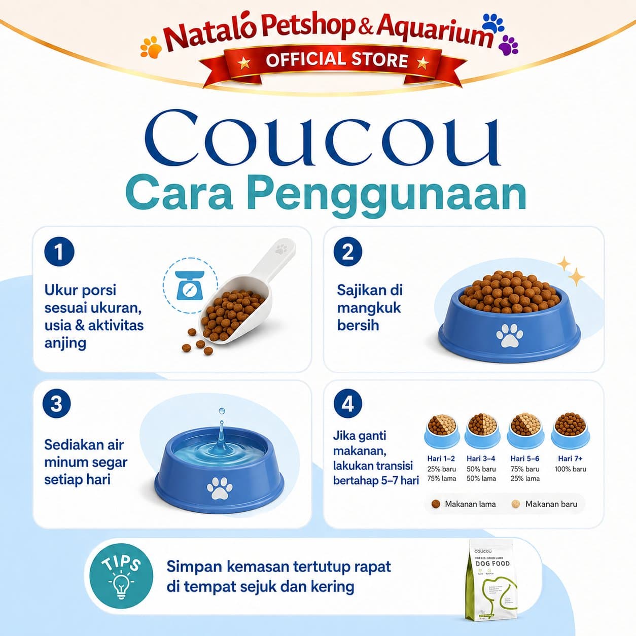COUCOU Freeze Dried Raw Dog Food Lamb / Beef 4.5KG All Life Stages - Makanan Anjing Kering Cou Cou Rasa Domba / Sapi Semua Umur 4.5 KG - gambar 3