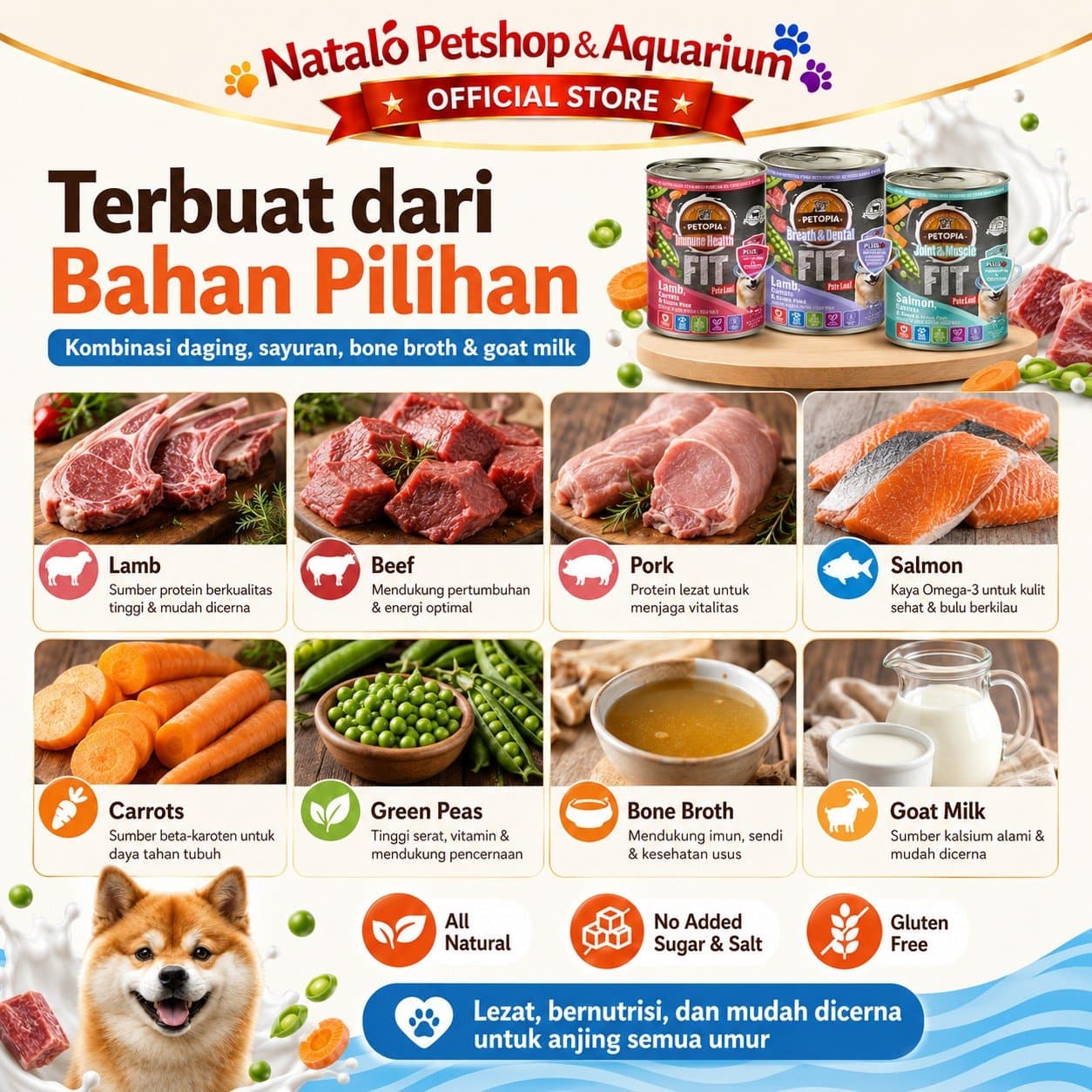 Petopia Functional FIT Pate Loaf Dog Wet Food 600GR - Makanan Basah Kaleng Anjing Semua Umur 600 GRAM - gambar 4