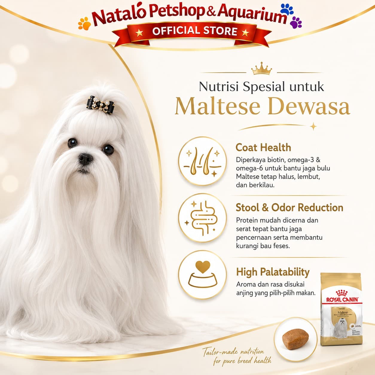 Royal Canin Maltese Adult 1.5KG - Makanan Anjing Ras Dewasa Maltis 1.5 KG - gambar 2