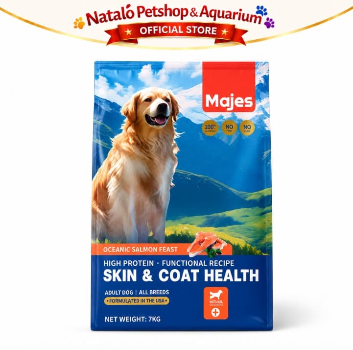 MAJES High Protein Skin & Coat Health Oceanic Salmon Feast Adult Dog Food 7 KG - Makanan Anjing Dewasa Freshpack 7KG - gambar 6