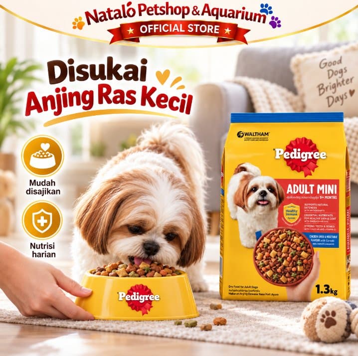 Pedigree Small Breed Adult Chicken Liver & Vegetable 1.3KG / Makanan Anjing Ras Kecil Murah Mini Dog Food 1.3 KG - gambar 5