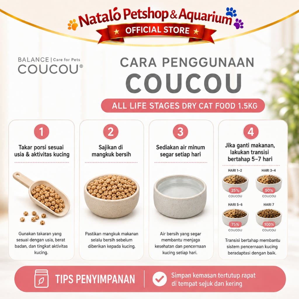 COUCOU Super Premium Cat Food for All Life Stages High Protein Freshpack 1.5 KG - Makanan Kering Kucing COU COU 1.5KG - gambar 3