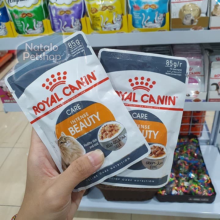 Royal Canin Hair Skin Sachet / Intense Beauty Care Jelly/Gravy 85GR - Makanan Basah Kucing - gambar 1