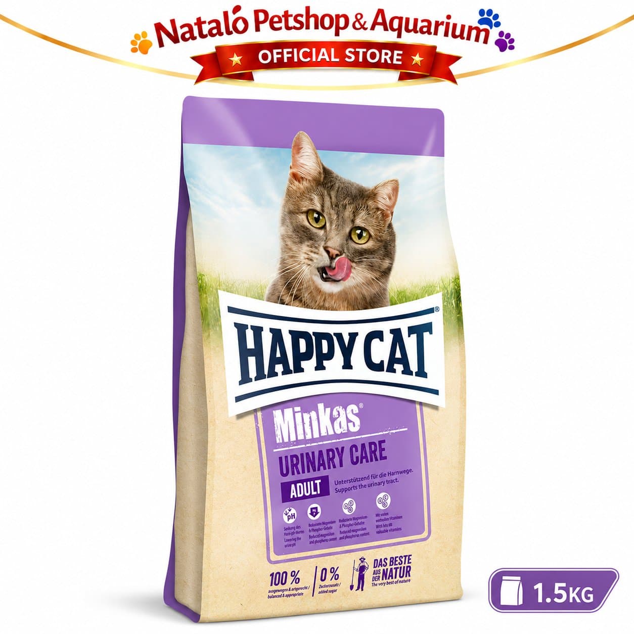Happy Cat Minkas Urinary Care 1.5 KG - Makanan Kering Kucing Dewasa untuk Pencegahan FLUTD 1.5KG - gambar 6