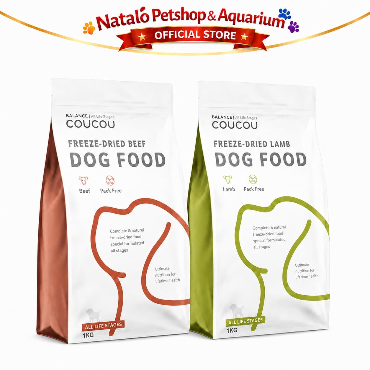COUCOU Freeze Dried Raw Dog Food Lamb / Beef 1KG All Life Stages - Makanan Anjing Kering Cou Cou Rasa Domba / Sapi Semua Umur 1 KG - gambar 6