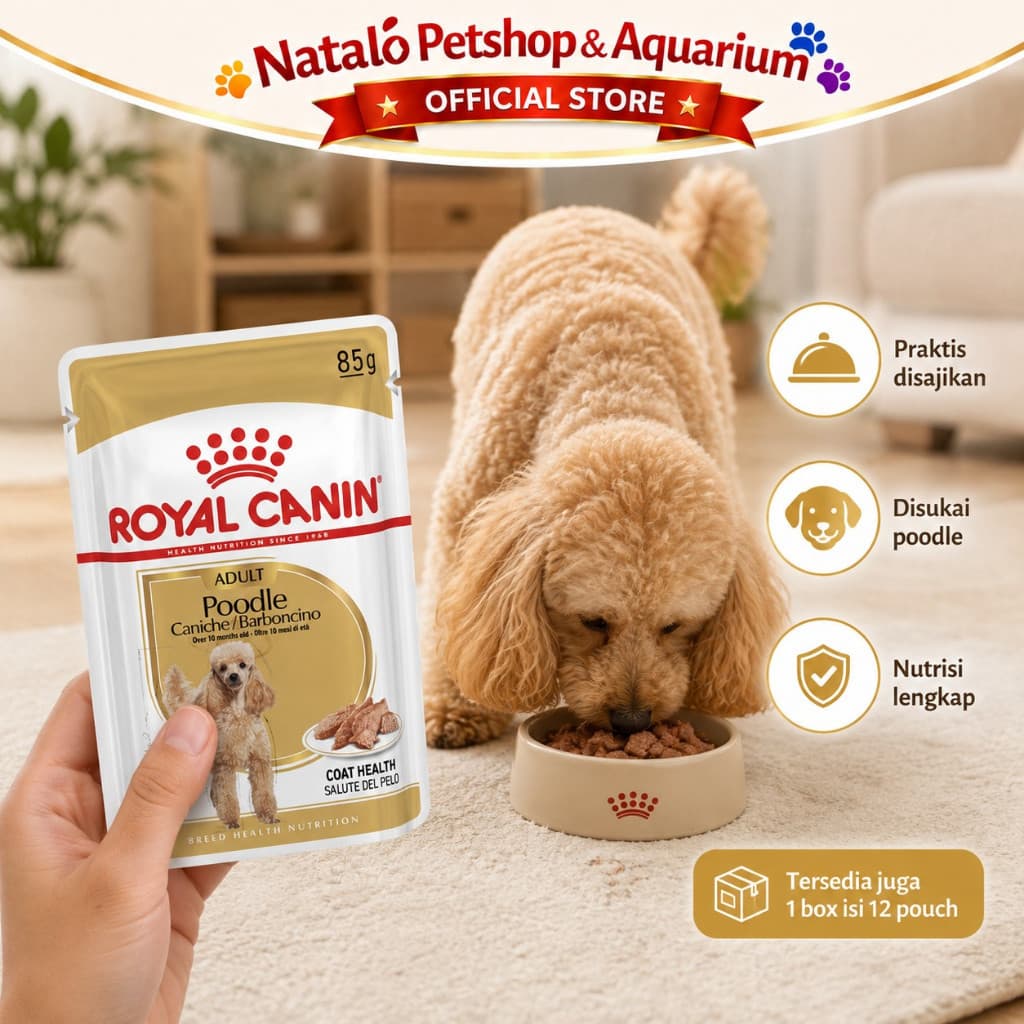 Royal Canin Adult Poodle Pouch Wet Food 1 BOX isi (12pcs X 85gr) - Makanan Basah Saset Ras Pudel - gambar 5