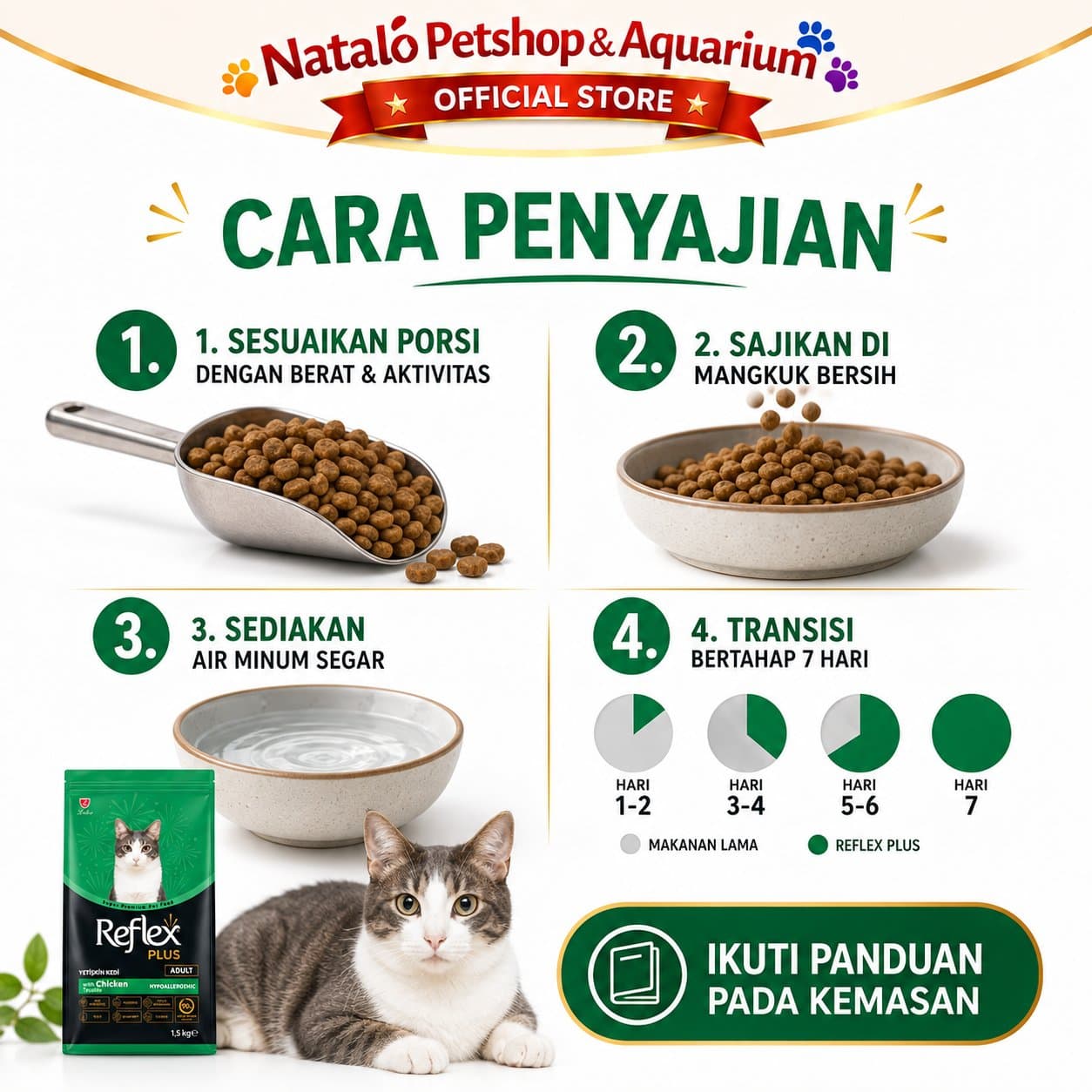Reflex Plus Adult Cat Chicken 1.5KG - Makanan Kucing Kering Dewasa / Super Premium Cat Food / Pelet rasa Ayam / Imun Sehat / Baik untuk Pencernaan - gambar 3