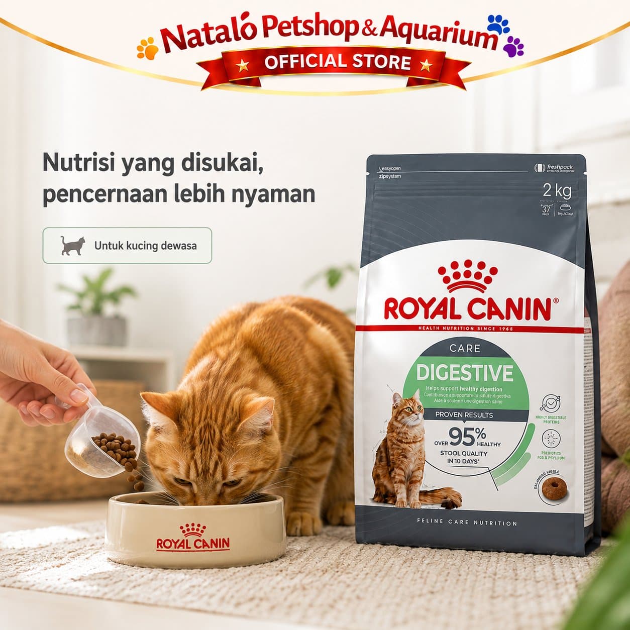 Royal Canin Digestive Care Dry Cat Food 2KG - Makanan Kucing Dewasa untuk Pencernaan 2 KG - gambar 5