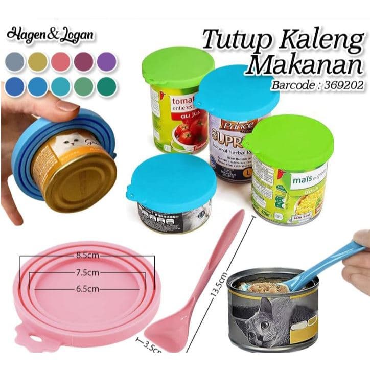 Tutup Makanan Kaleng Silikon (Premium) / Penutup Makanan Basah Hewan Kucing Anjing / Wet Cat Dog Pet Food Cover warna random - gambar 1