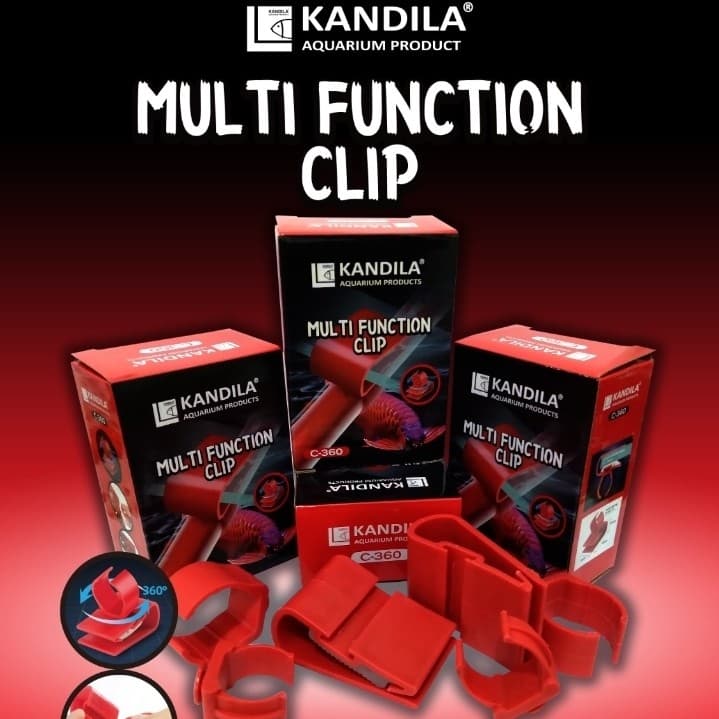 KANDILA Multi Function Clip C-360 - Penjepit Lampu LED Tabung Aquarium T4/T5 & T8/T9 - Lebih Awet dari Dop Karet - gambar 1