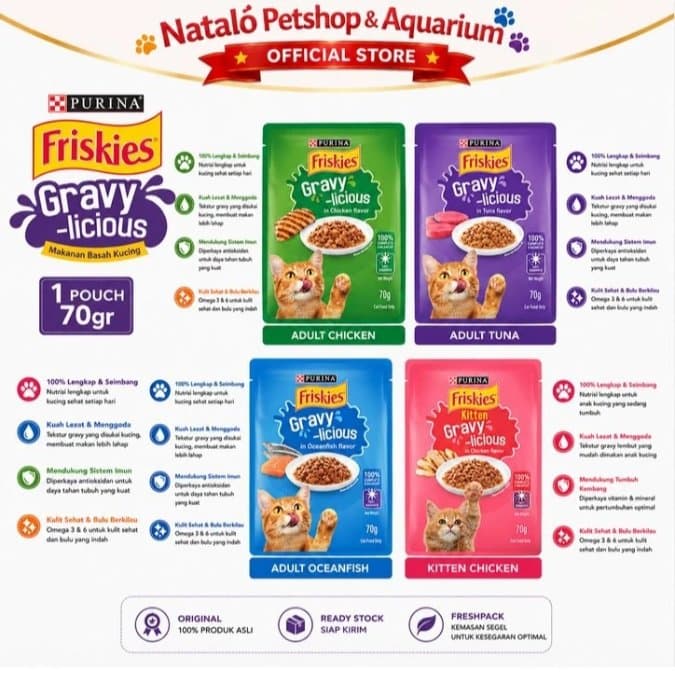 Friskies Pouch per DUS isi 24 pcs x 70GR Gravylicious - gambar 3