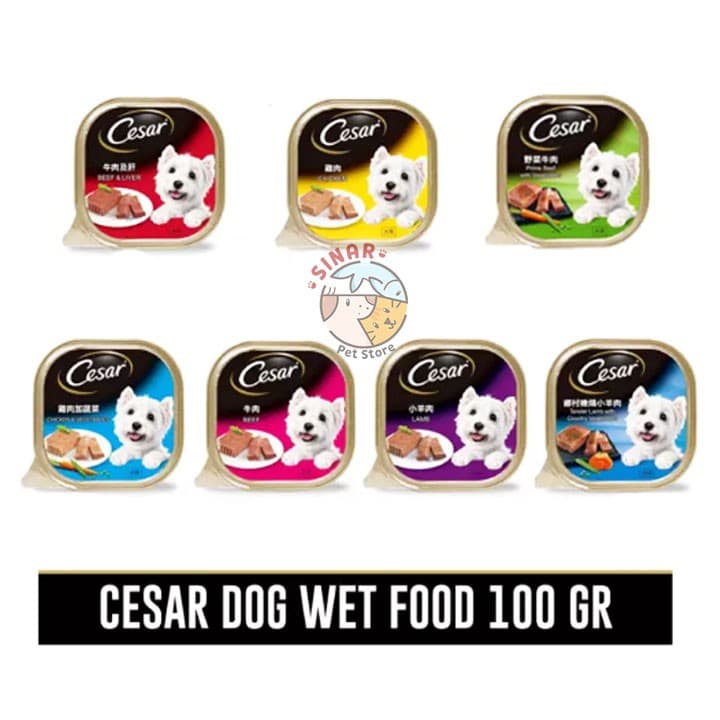 Cesar Dog Wet Food 100GR Makanan Basah Anjing All Varian Beef Liver Chicken - gambar 1