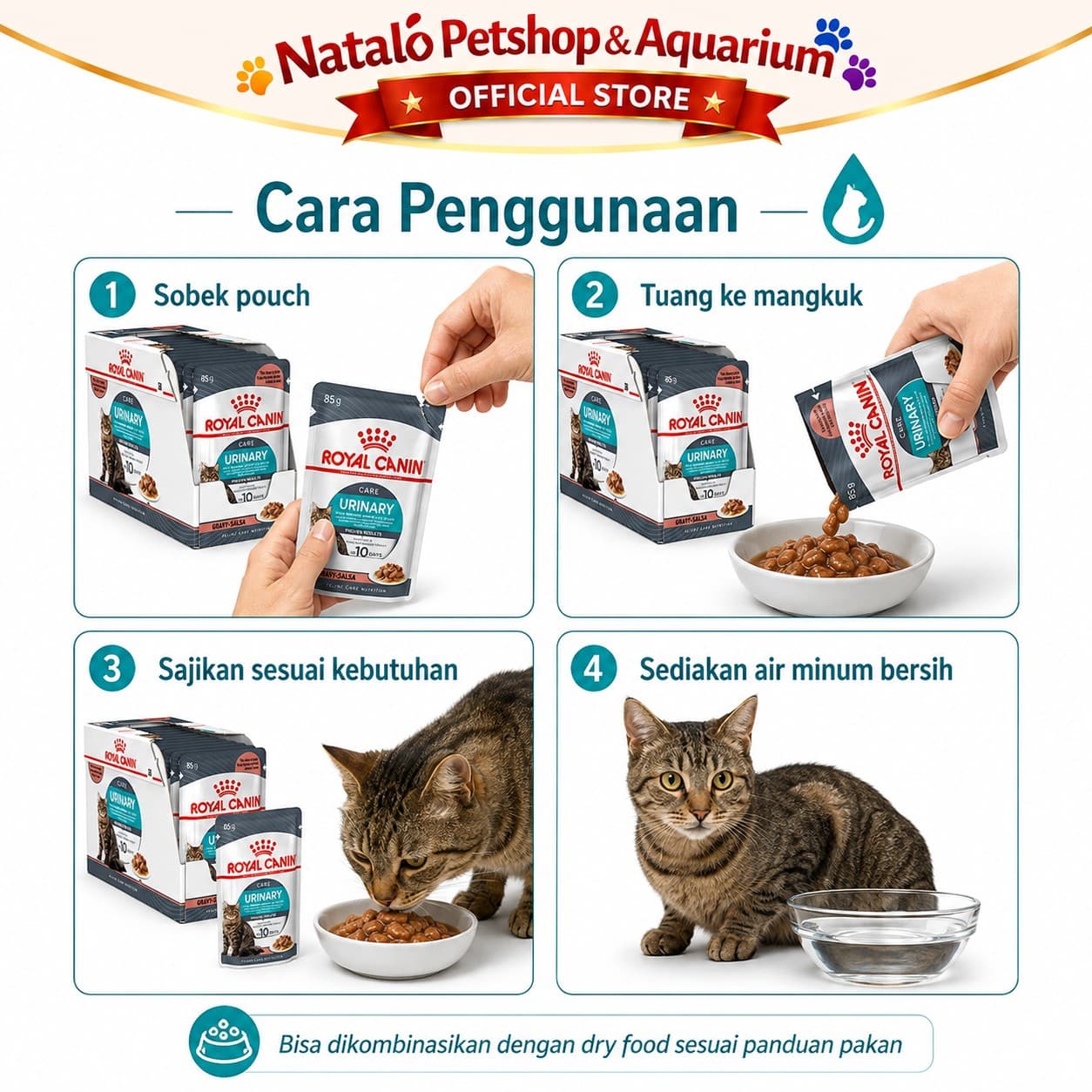 Royal Canin Urinary Care Pouch Wet Food 1 BOX isi (12pcs X 85gr) - Makanan Basah Saset Kucing Sachet - gambar 3