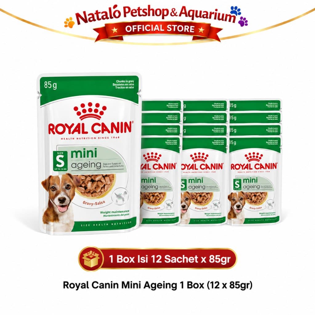Royal Canin Mini Ageing 8+ Pouch Senior Wet Food 1 BOX isi (12pcs X 85gr) - Makanan Basah Saset untuk Anjing Tua - gambar 6