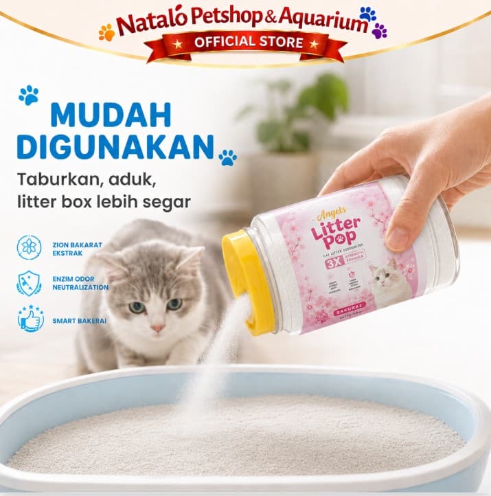 Angels Litter Pop 160GR Cat Litter Deodorizer Bloom Pewangi Bak Pasir Kucing - gambar 4