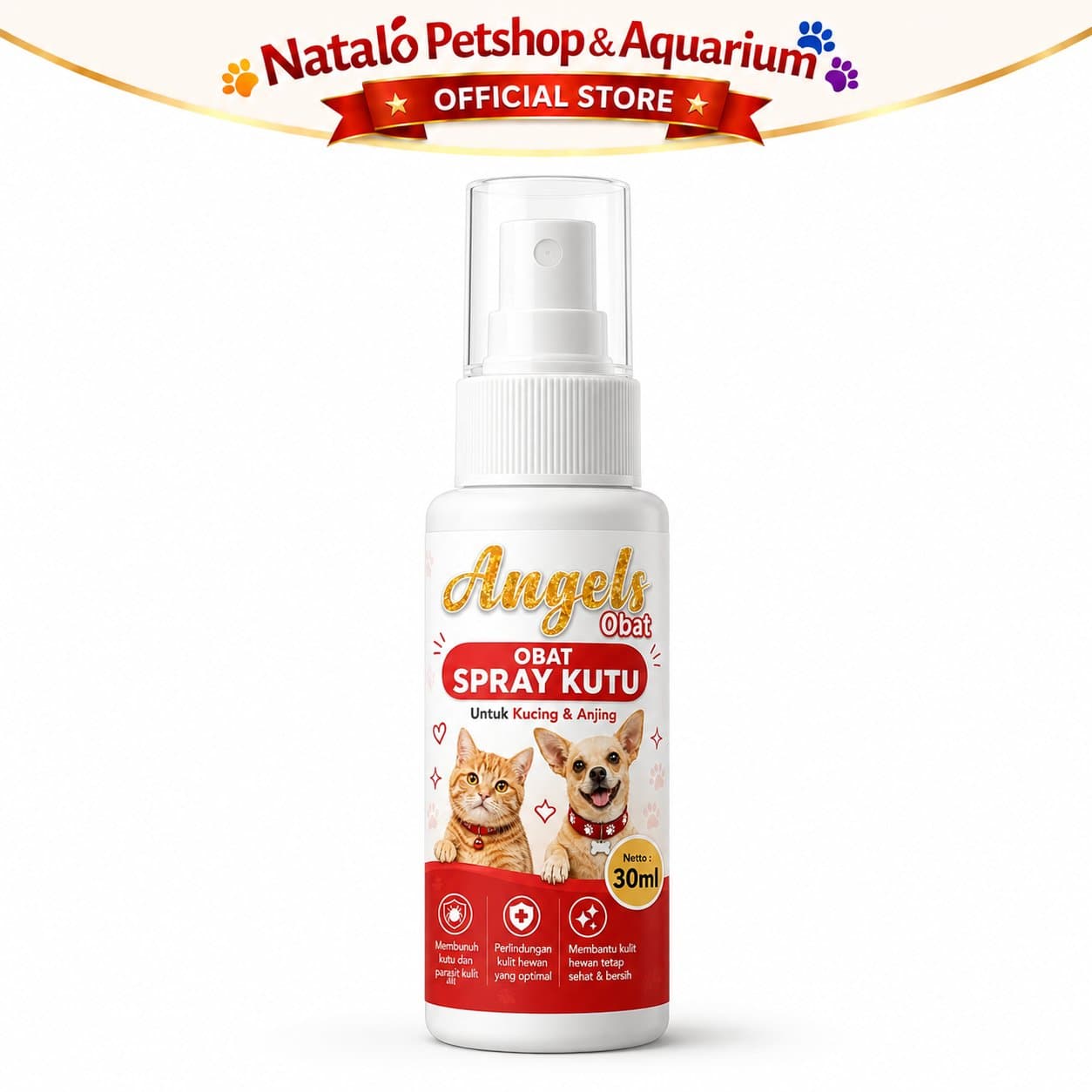 Angels Obat Kutu Hewan 30ML Spray Kucing Anjing Semprot Anti Flea & Tick Tungau Parasit - gambar 5