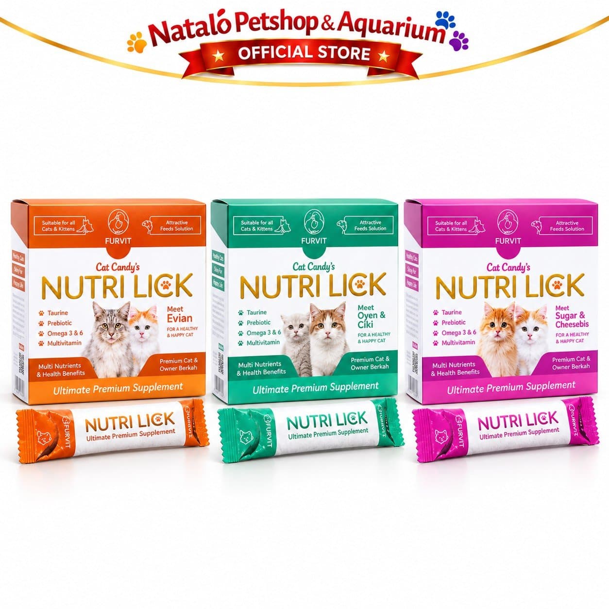 NUTRI LICK Cat Candy - Creamy Suplemen Kucing Premium 1 BOX isi (20pcs x 5gr) - gambar 6