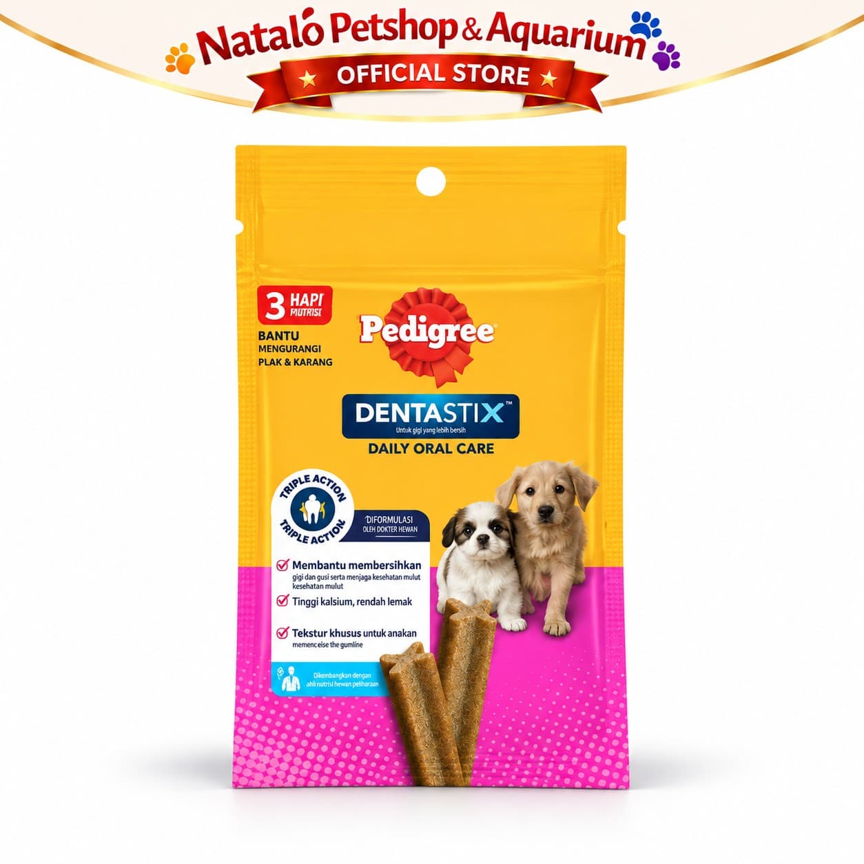 Pedigree Dentastix Baby Puppy Original 25gr Snack Anak Anjing Usia 4-12 Bulan Dental Stick Camilan Pembersih Gigi Bantu Kurangi Karang Gigi dan Menjaga Kesehatan Gusi - gambar 6