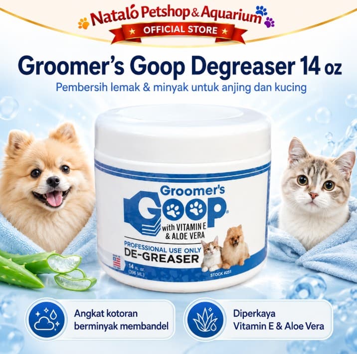 Groomer's Goop Degreaser 14oz (396ml) 423GR Conditioner Masker Bulu Rambut Hewan Peliharaan Kucing Anjing anti Kusut Pelembut Gimbal for Pet Cat Doog Grooming Groomers 14 oz - gambar 1