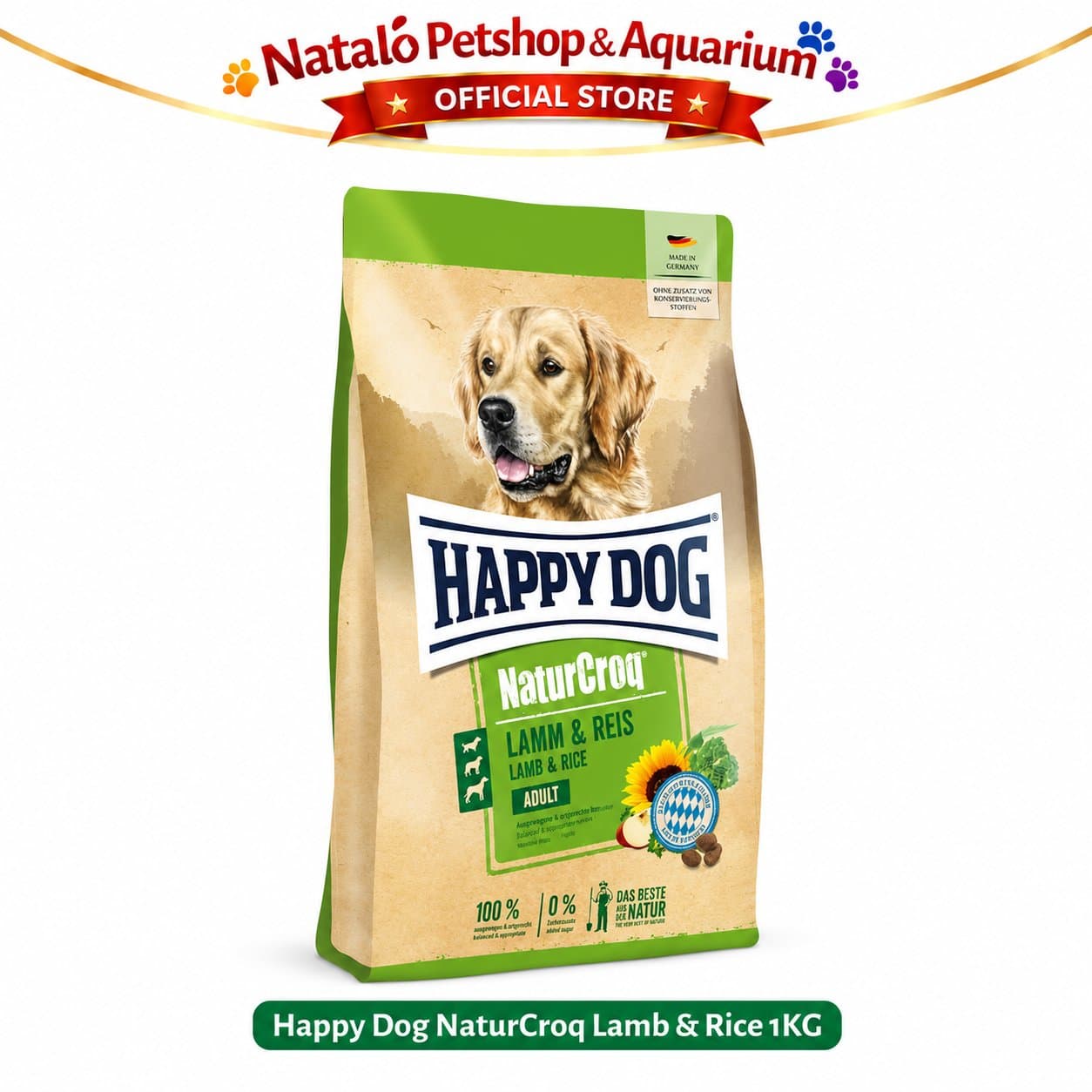 Happy Dog NaturCroq Lamb & Rice 1KG Adult Dog Food - Makanan Anjing Dewasa Ras Besar Rasa Domba Premium 1 KG - gambar 6