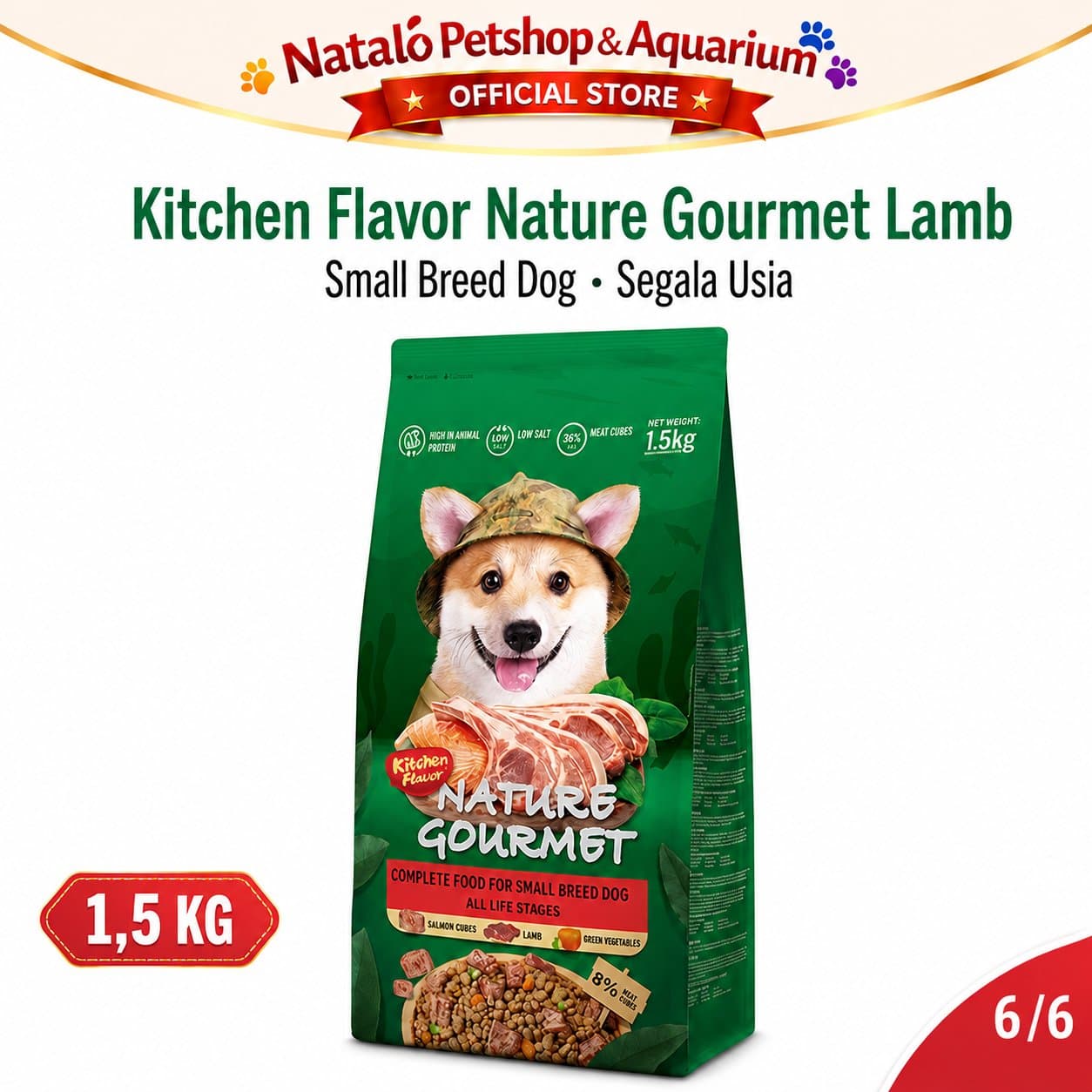 Kitchen Flavor Nature Gourmet Complete Food for Small Breed Dog Lamb All Life Stages 1.5KG - Makanan Anjing Semua Umur Rasa Domba 1.5 KG - gambar 6