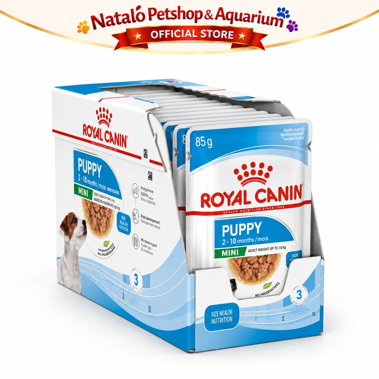 Royal Canin Mini Puppy Pouch Dog Wet Food 1 BOX isi (12pcs X 85gr) - Makanan Basah Saset Anak Anjing - gambar 7