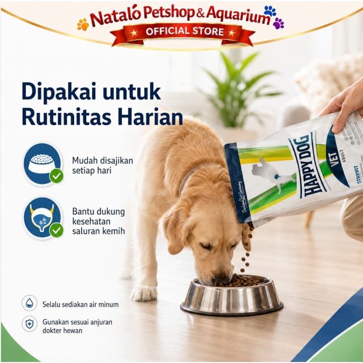 Happy Dog Vet Struvit 4KG Urinary S/O Adult Dog Food - Makanan Anjing Dewasa untuk Pengobatan Saluran Kencing Kemih FLUTD 4 KG - gambar 5