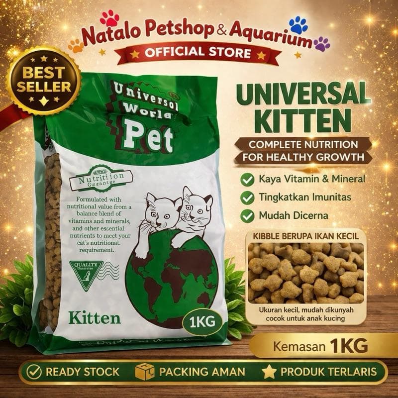 Universal World Pet Kitten 1KG Dry Cat Food - Makanan Kering Anak Kucing 1 KG - gambar 2