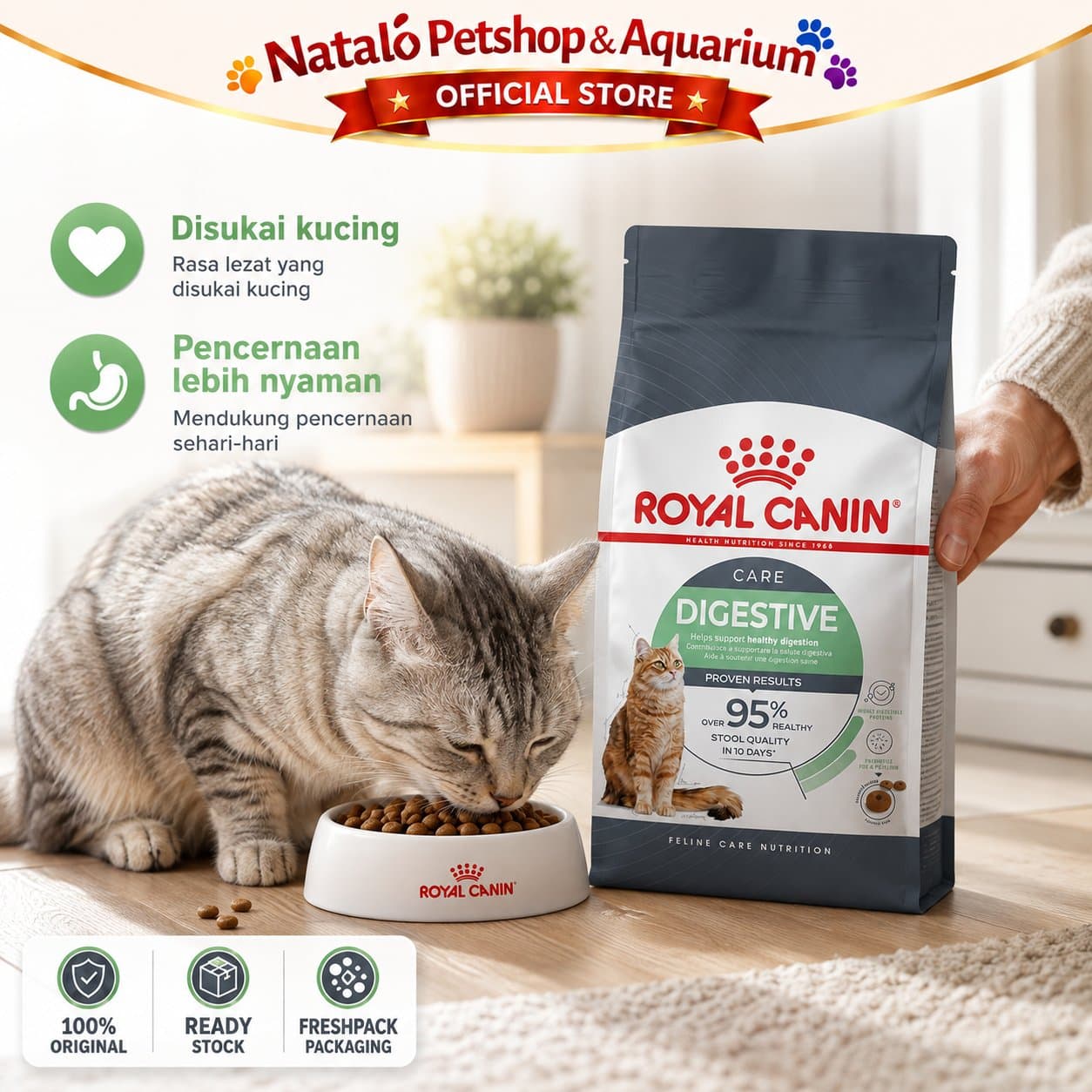 Royal Canin Digestive Care Dry Cat Food 400GR - Makanan Kucing Dewasa untuk Pencernaan 400 GR - gambar 5
