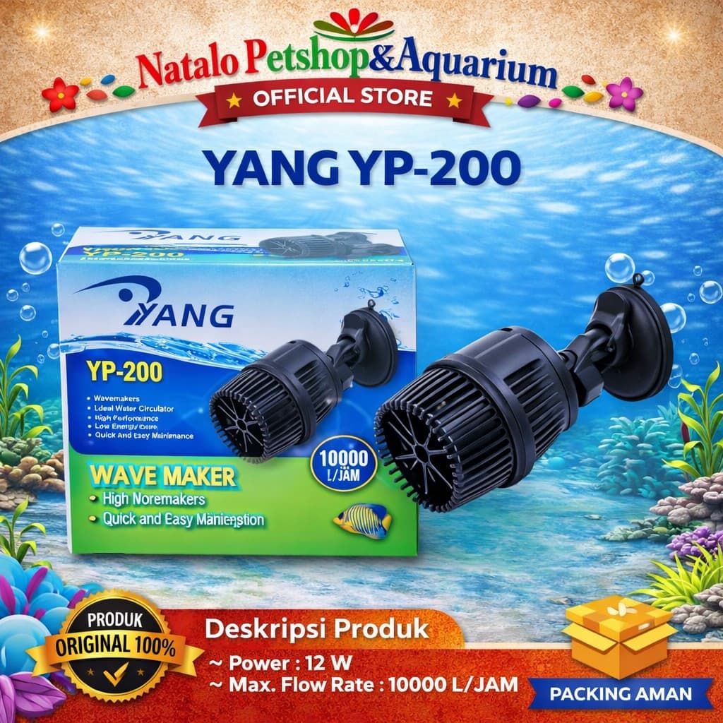 YANG YP-200 Wave Maker - Mesin YP 200 Pembuat Arus Ombak Air Aquarium Kolam Aquascape