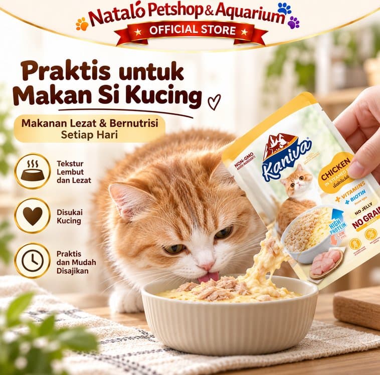 Kaniva Steamed Egg Pouch 70gr Wet Food Kucing Chicken Tuna Lamb High Protein No Grain Makanan Kucing Basah - gambar 5