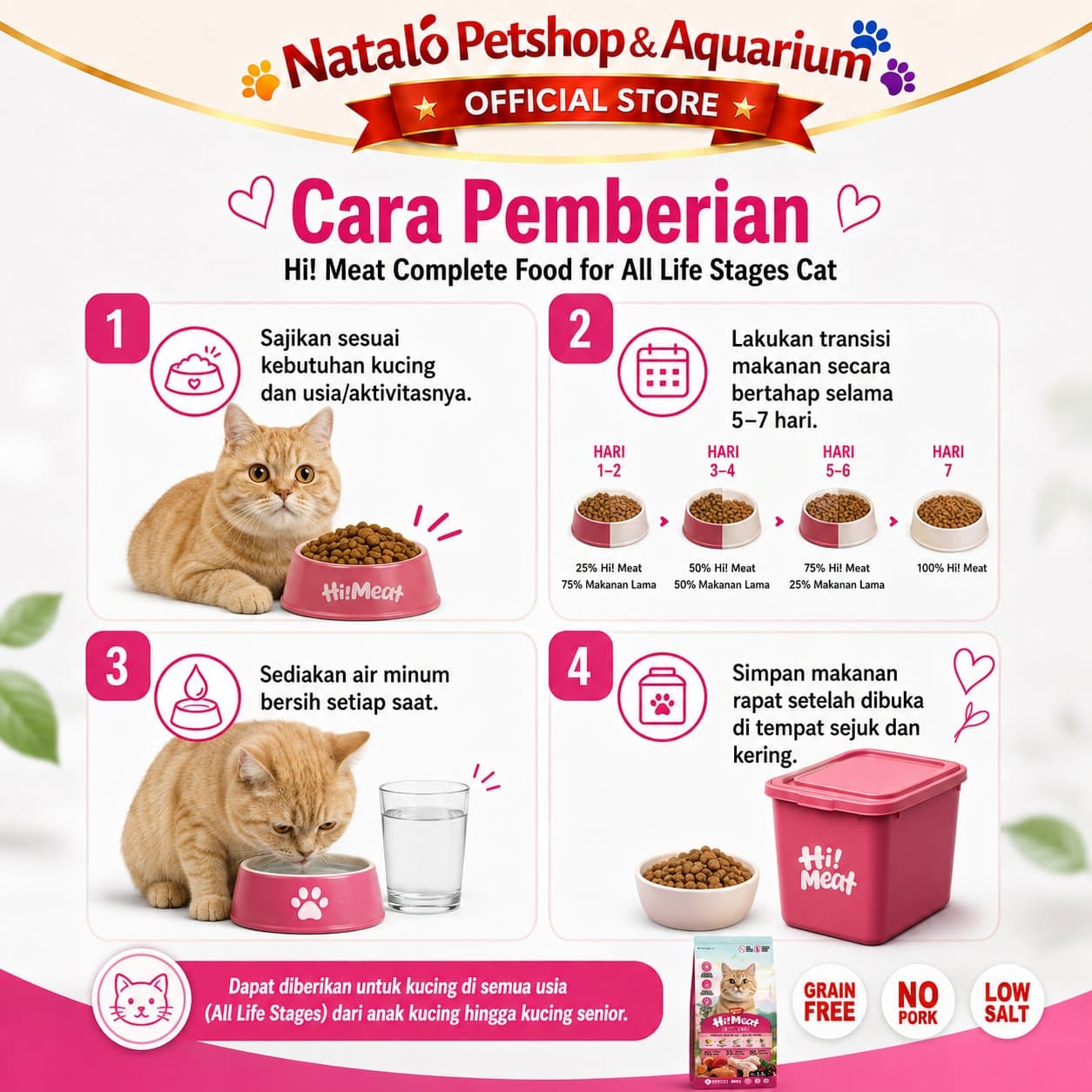 Kitchen Flavor Hi!Meat Complete Cat Food for All Life Stages 1.3KG No Pork - Makanan Kucing Semua Umur Hi Meat / Hi-Meat / Hi! Meat / Himeat 1.3 KG - gambar 3